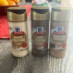 3 McCormick finishing sugars